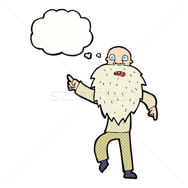 Rajz hangsúlyos idős férfi gondolatbuborék kéz férfi Stock fotó © lineartestpilot