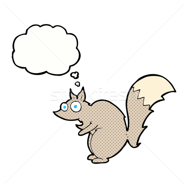 funny startled squirrel cartoon with thought bubble Stock photo © lineartestpilot