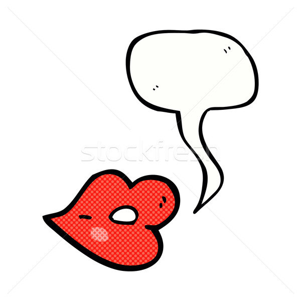 Cartoon lippen tekstballon hand ontwerp mond Stockfoto © lineartestpilot