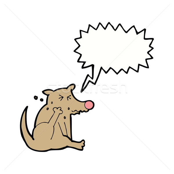 cartoon dog scratching with speech bubble Stock photo © lineartestpilot