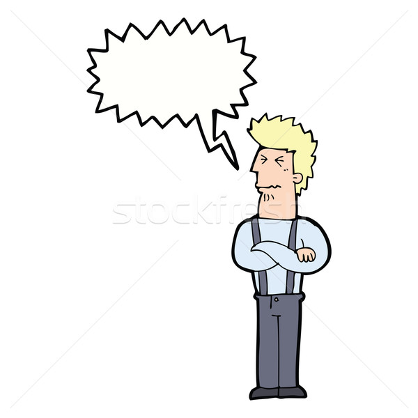 Cartoon человека речи пузырь стороны дизайна Сток-фото © lineartestpilot