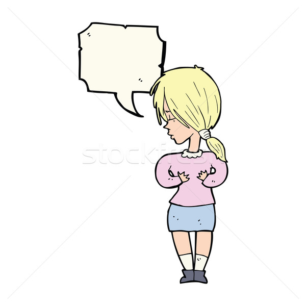 漫畫 害羞 女子 講話泡沫 手 設計 商業照片 © lineartestpilot