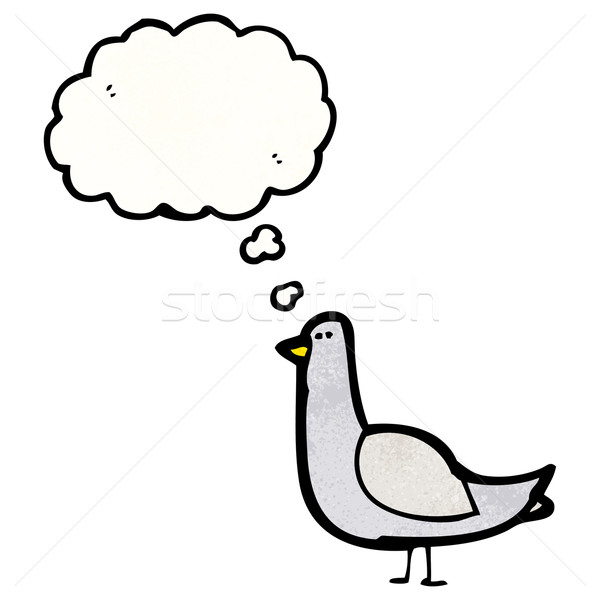 Cartoon piccione parlando retro pensare disegno Foto d'archivio © lineartestpilot