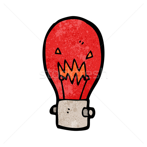 Luce rossa lampadina cartoon luce retro disegno Foto d'archivio © lineartestpilot