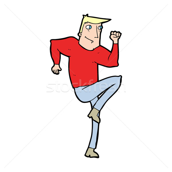 Cartoon man jogging plek hand ontwerp Stockfoto © lineartestpilot