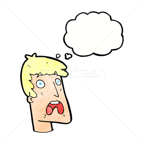 cartoon shocked man with thought bubble Stock photo © lineartestpilot