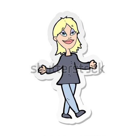 comic cartoon woman with no worries Stock photo © lineartestpilot