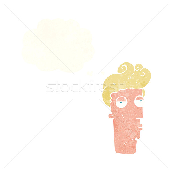 cartoon bored man's face with thought bubble Stock photo © lineartestpilot