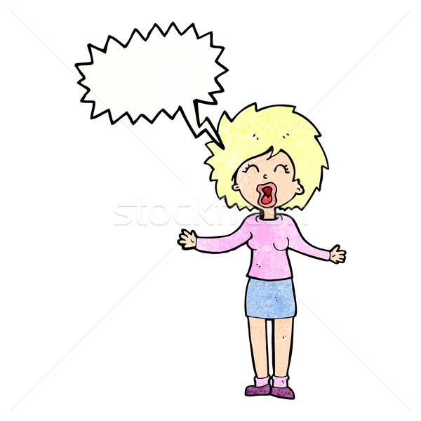 cartoon loud woman with speech bubble Stock photo © lineartestpilot