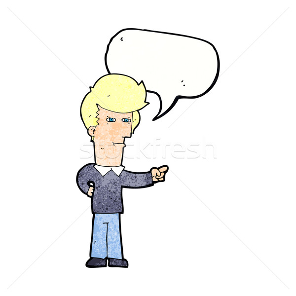 cartoon man pointing with speech bubble Stock photo © lineartestpilot