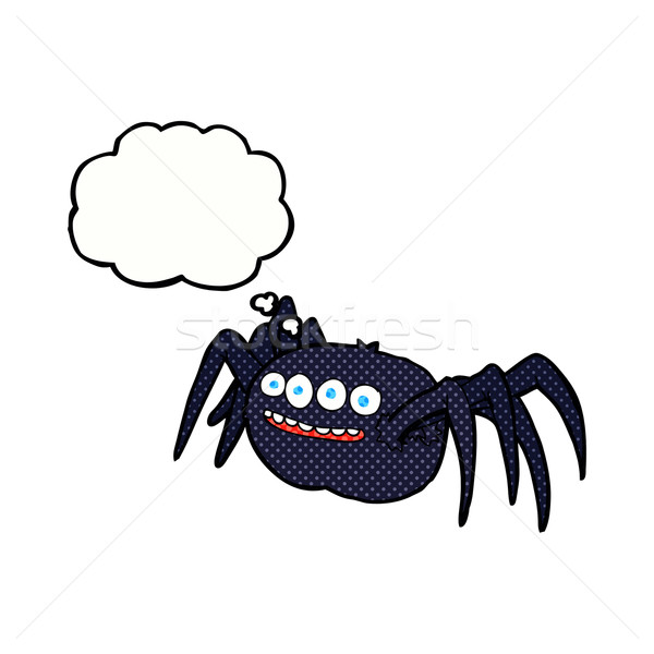 cartoon spooky spider with thought bubble Stock photo © lineartestpilot