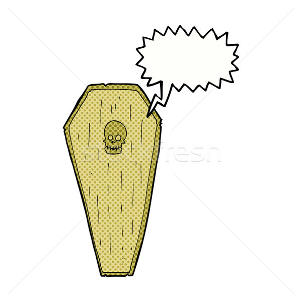 spooky cartoon coffin with speech bubble Stock photo © lineartestpilot