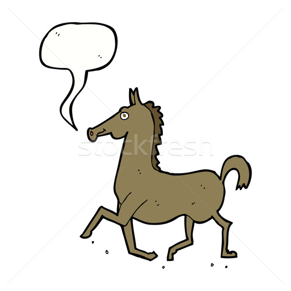 cartoon horse with speech bubble Stock photo © lineartestpilot