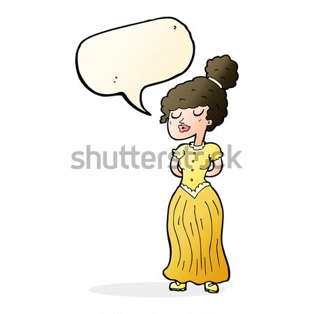 comic cartoon pretty victorian woman Stock photo © lineartestpilot