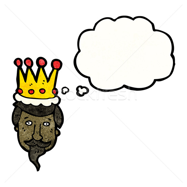 king's head with thought bubble cartoon Stock photo © lineartestpilot