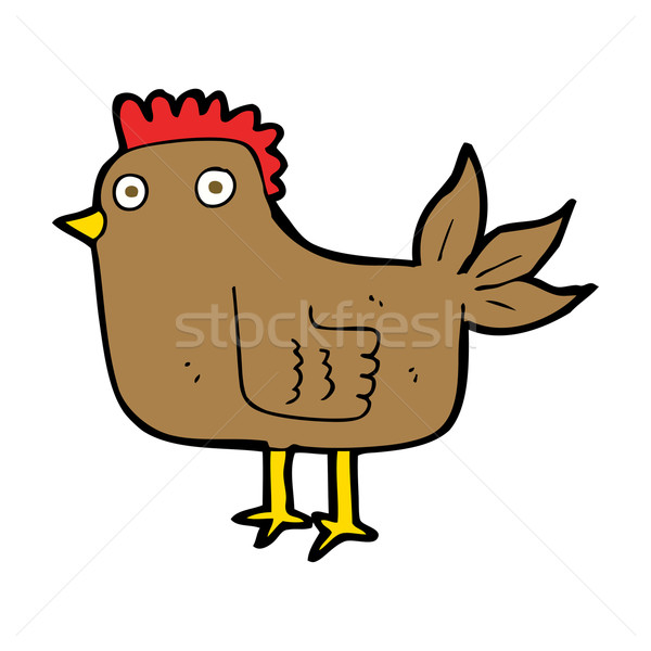 Cartoon gallina mano arte uccello pollo Foto d'archivio © lineartestpilot