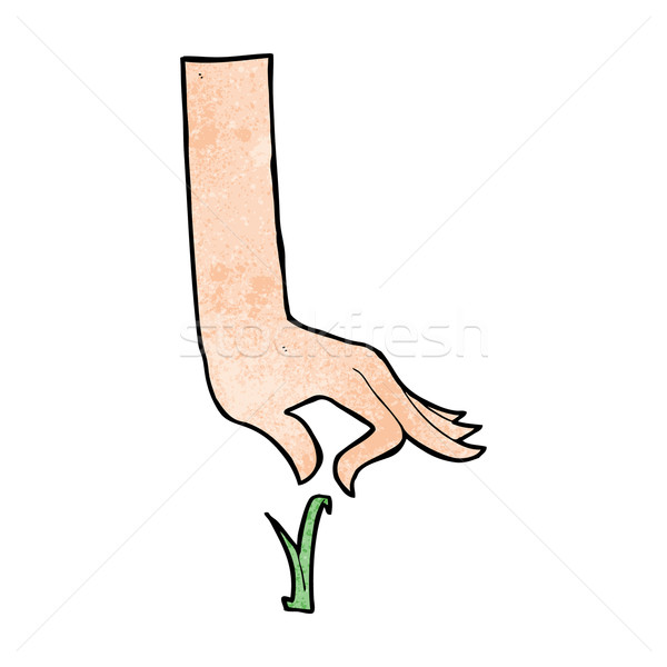 cartoon hand picking blade of grass Stock photo © lineartestpilot