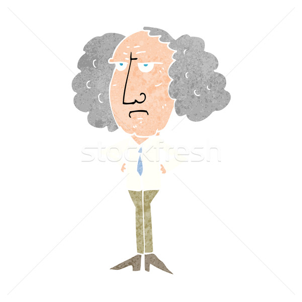 cartoon big hair lecturer man Stock photo © lineartestpilot
