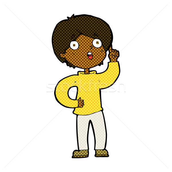 comic cartoon boy with idea Stock photo © lineartestpilot