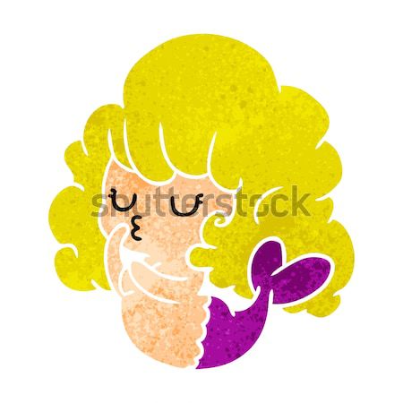 cartoon woman looking concerned with thought bubble Stock photo © lineartestpilot