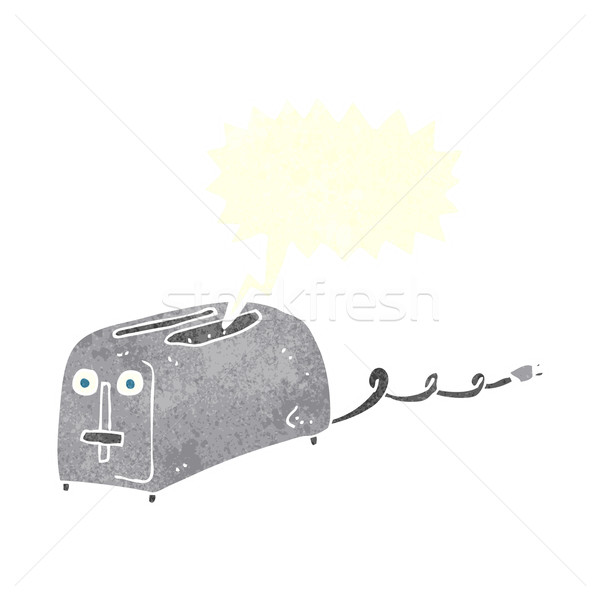 Cartoon тостер речи пузырь стороны дизайна Crazy Сток-фото © lineartestpilot