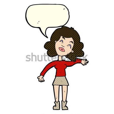 комического Cartoon женщину шутливый ретро Сток-фото © lineartestpilot