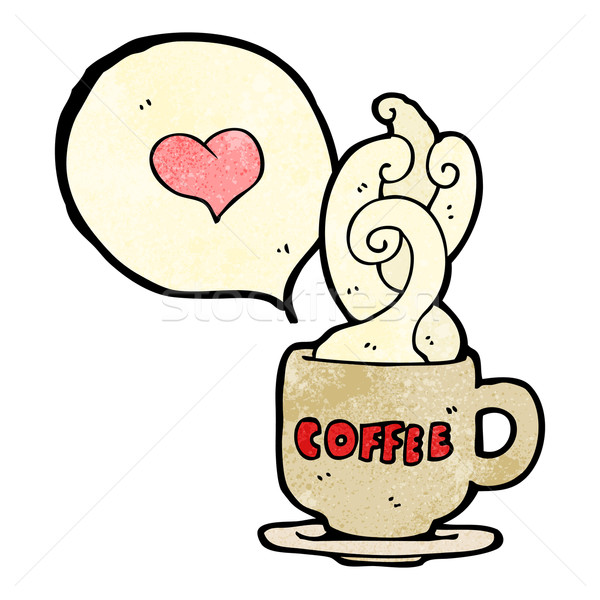 Stock photo: cartoon I love coffee mug