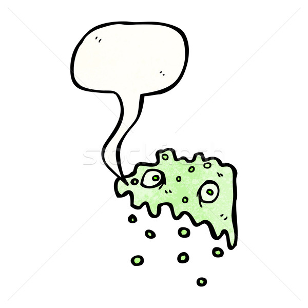 Stock photo: cartoon slime monster with speech bubble