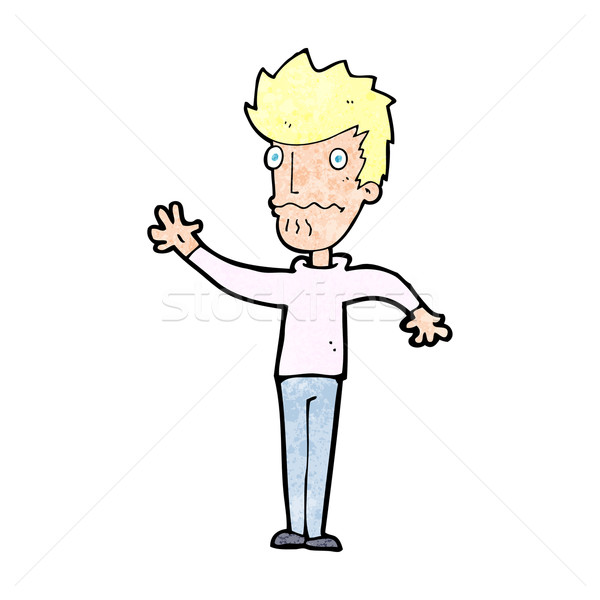 cartoon worried man reaching out Stock photo © lineartestpilot