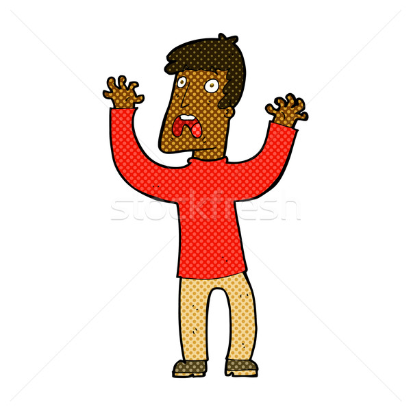 комического Cartoon испуганный человека ретро Сток-фото © lineartestpilot