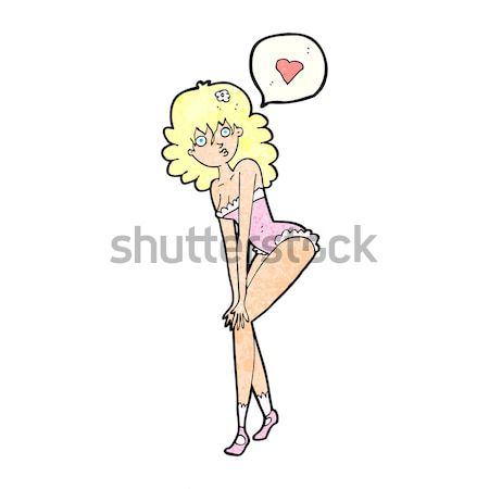 Cómico Cartoon mujer lencería retro Foto stock © lineartestpilot