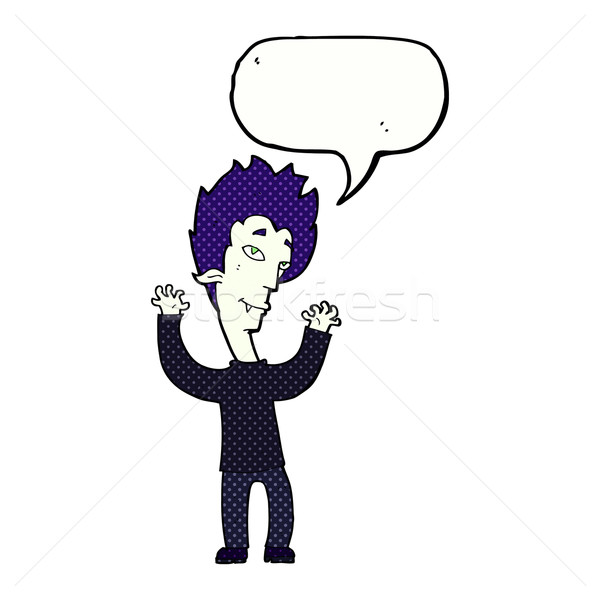 [[stock_photo]]: Cartoon · vampire · homme · bulle · main · design