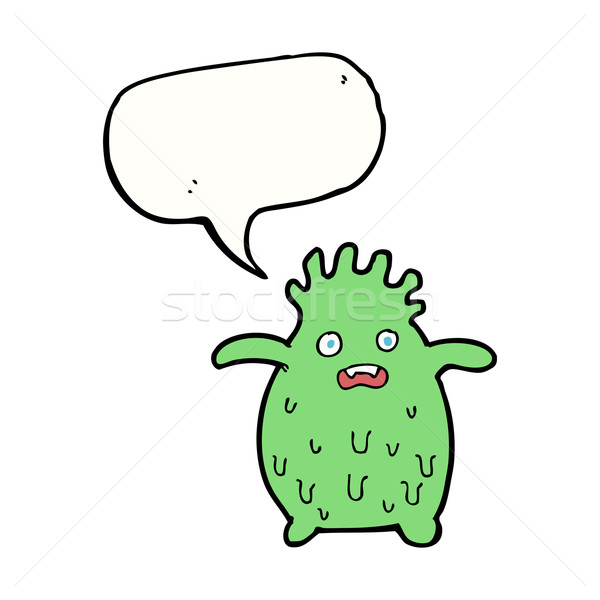 cartoon funny slime monster with speech bubble Stock photo © lineartestpilot