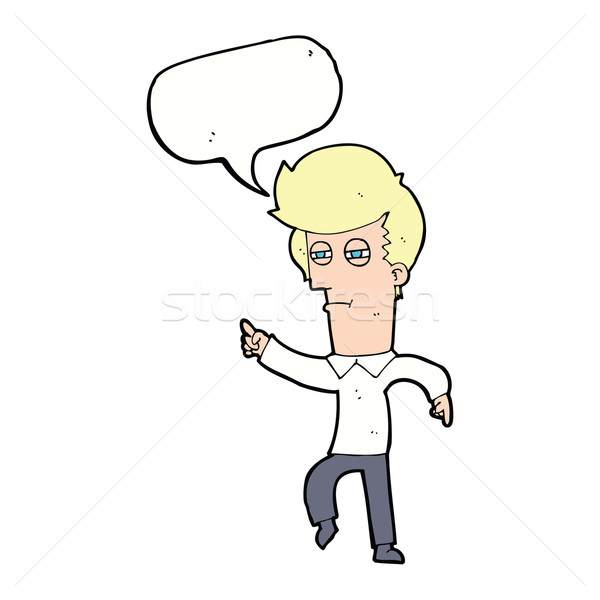 Stock photo: cartoon man accusing with speech bubble