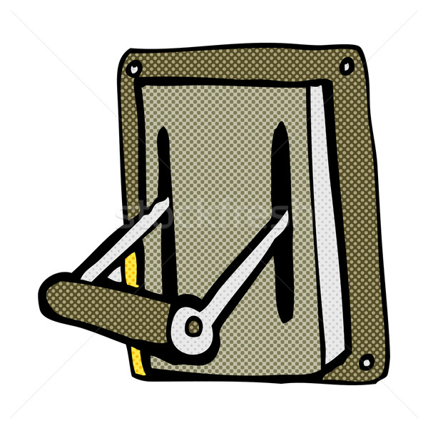 Stock photo: comic cartoon industrial machine lever