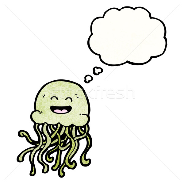счастливым Cartoon медуз говорить ретро мышления Сток-фото © lineartestpilot