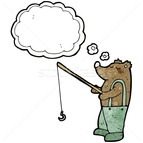 cartoon bear with fishing rod Stock photo © lineartestpilot