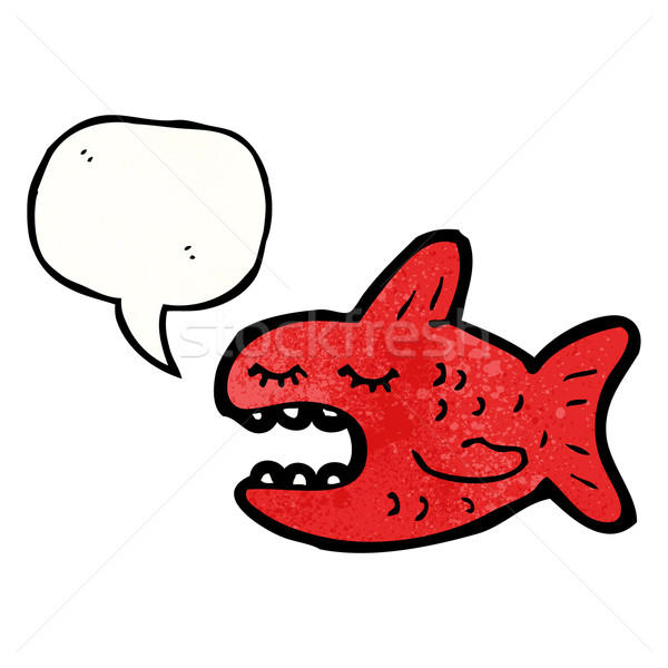 Rajz piranha szövegbuborék piros retro rajz Stock fotó © lineartestpilot