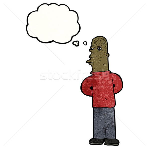подозрительный человека Cartoon ретро рисунок мужчины Сток-фото © lineartestpilot