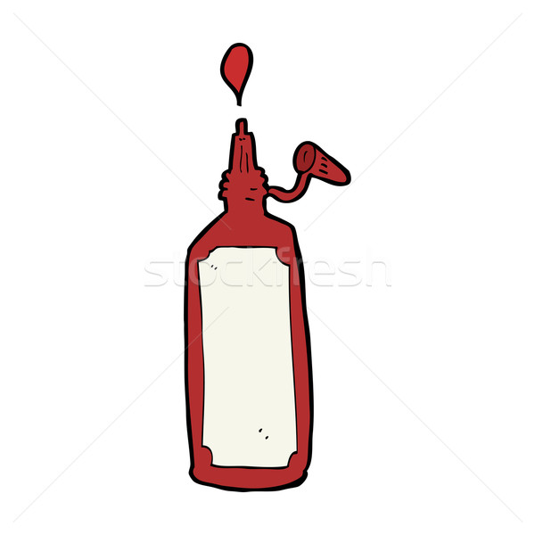 Cartoon ketchup fles ontwerp kunst retro Stockfoto © lineartestpilot