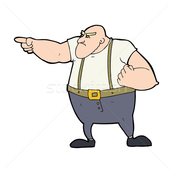 cartoon angry tough guy pointing Stock photo © lineartestpilot