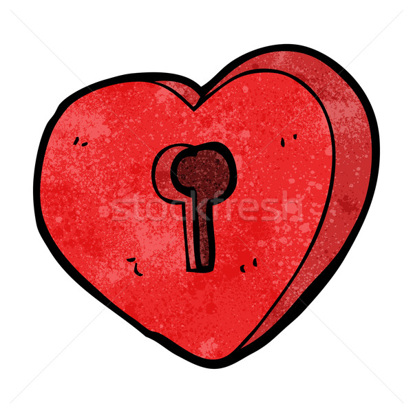 cartoon heart with keyhole Stock photo © lineartestpilot