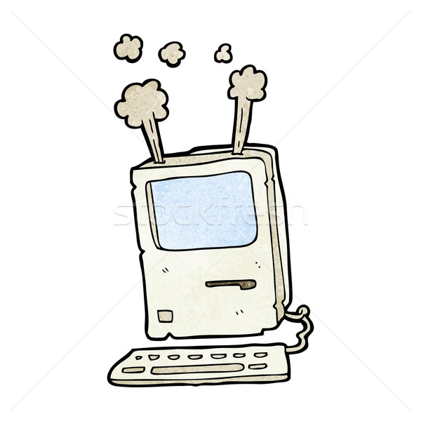 Karikatur alten Computer Design Kunst Retro Stock foto © lineartestpilot