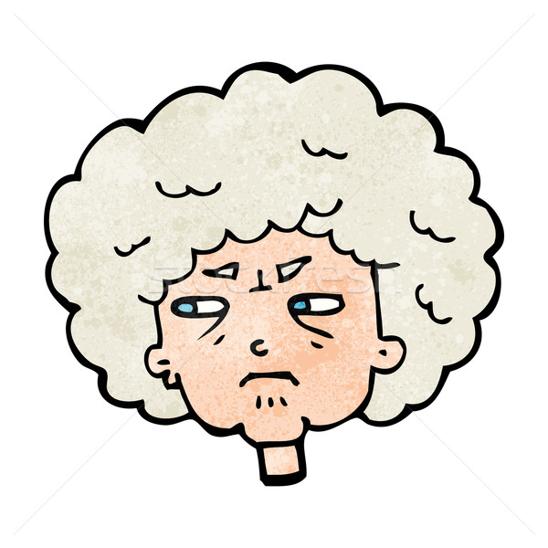 Cartoon gorzki staruszka kobieta projektu sztuki Zdjęcia stock © lineartestpilot