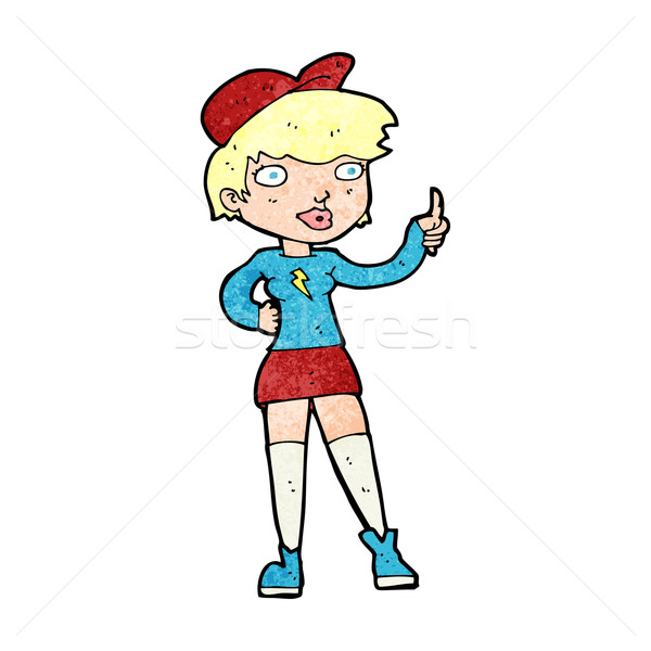 Karikatur Skater Mädchen Symbol Frau Stock foto © lineartestpilot