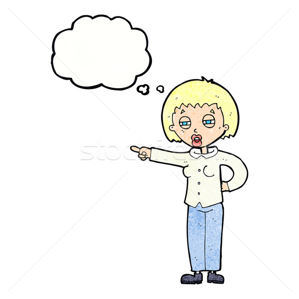 cartoon woman telling off with thought bubble Stock photo © lineartestpilot