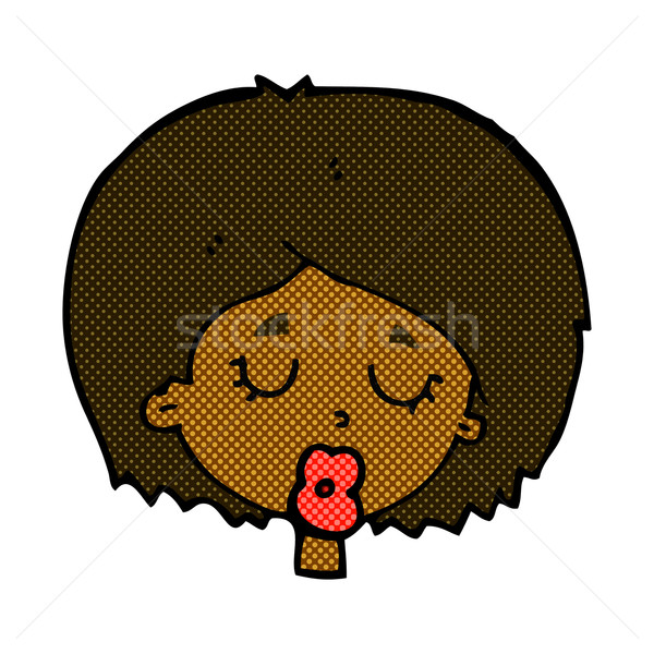 comic cartoon woman with eyes closed Stock photo © lineartestpilot