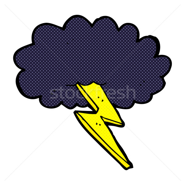 comic cartoon lightning bolt and cloud Stock photo © lineartestpilot
