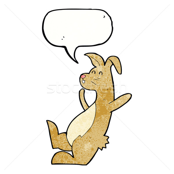 cartoon hare with speech bubble Stock photo © lineartestpilot