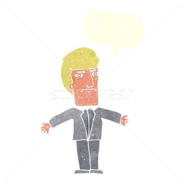 cartoon annoyed boss with speech bubble Stock photo © lineartestpilot